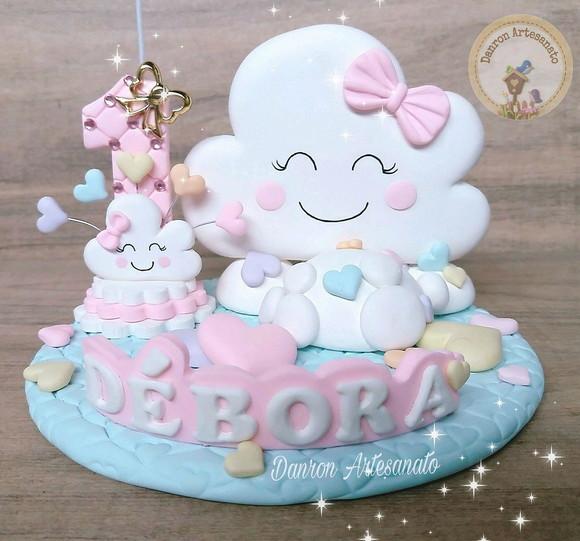 Topo de Bolo Chuva de Amor