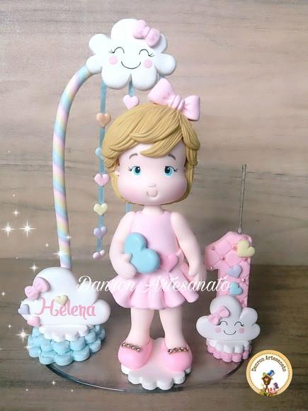 Topo de Bolo Chuva de Amor