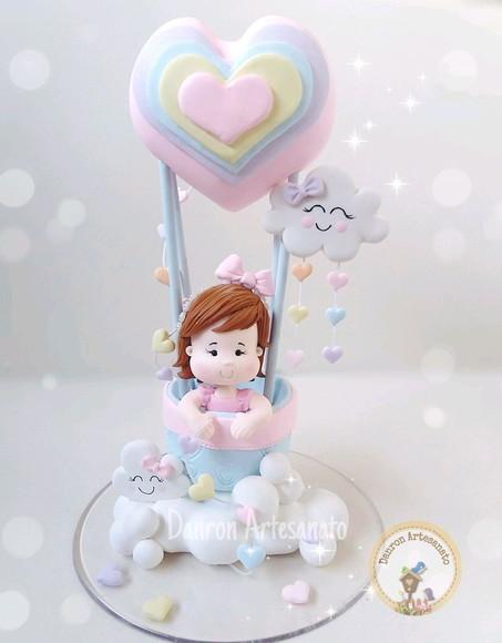 Topo de Bolo Chuva de Amor