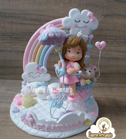 Topo de Bolo Chuva de Amor