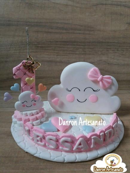 Topo de Bolo Chuva de Amor