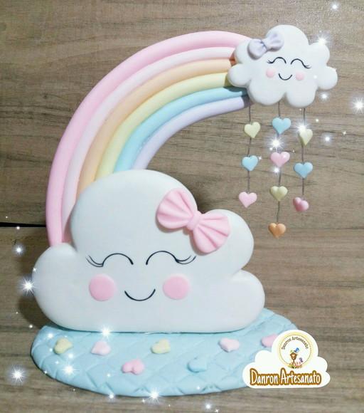 Topo de Bolo Chuva de Amor