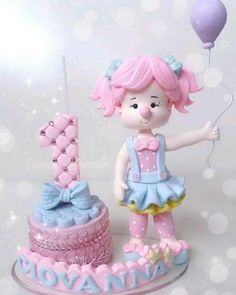 Topo de bolo circo rosa
