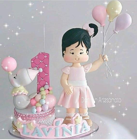Topo de Bolo Circo Rosa