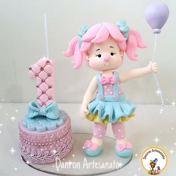 Topo de Bolo Circo Rosa