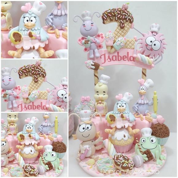 Topo de Bolo Galinha Pintadinha Confeiteira