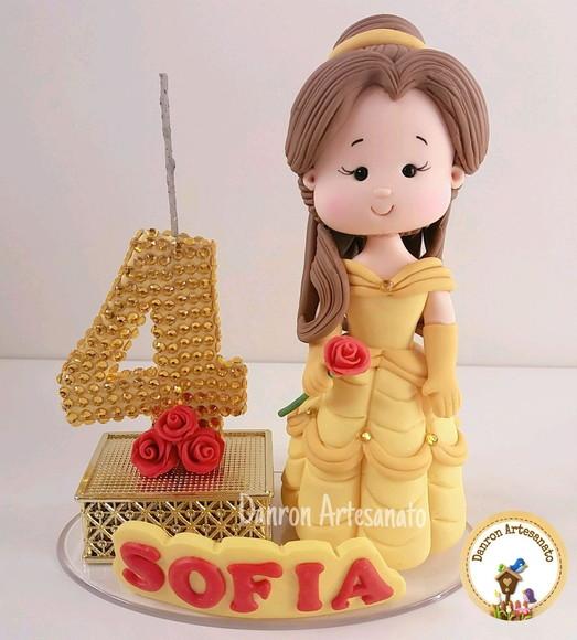 Topo de Bolo Princesa Bela