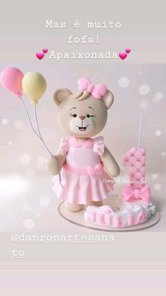Topo de Bolo Ursa Princesa