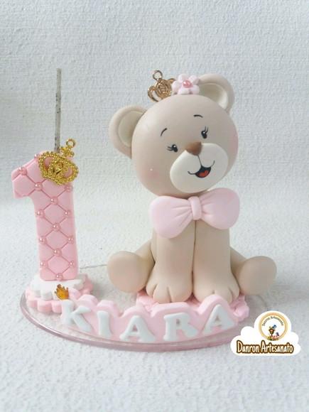Topo de Bolo Ursa Princesa