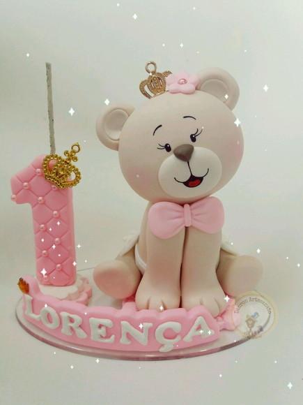 Topo de Bolo Ursinha Princesa