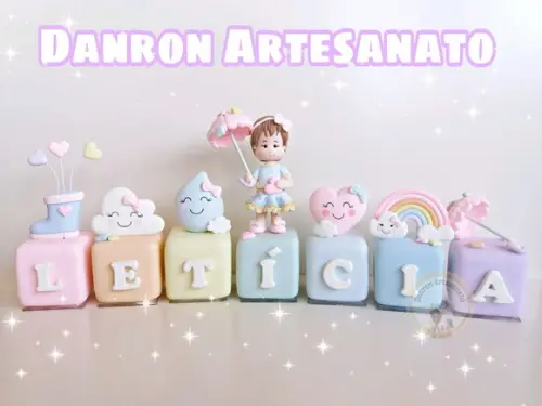 Cubo decorativo chuva de amor