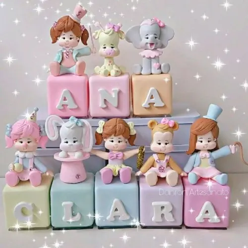 Cubo decorativo Circo rosa
