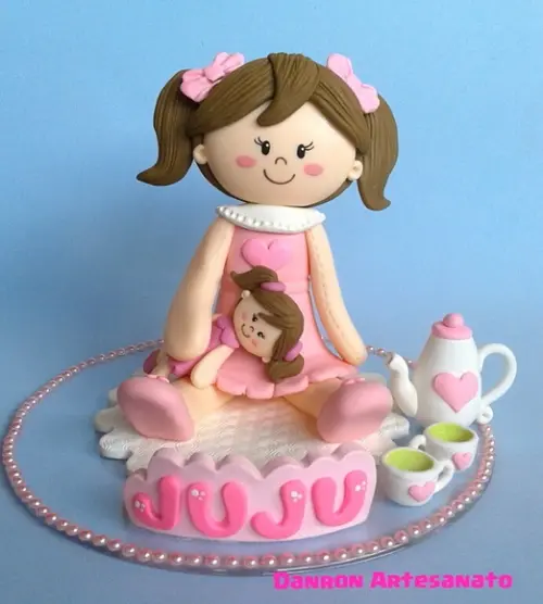Topo de bolo boneca