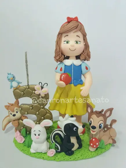 Topo de Bolo Branca de Neve