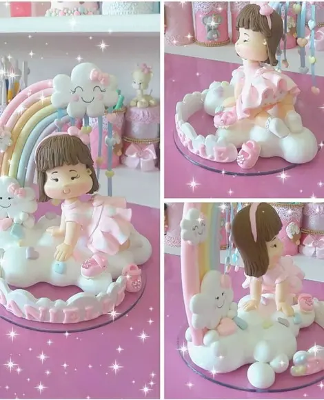 Topo de Bolo Chuva de Amor