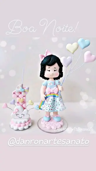 Topo de Bolo Chuva de Amor