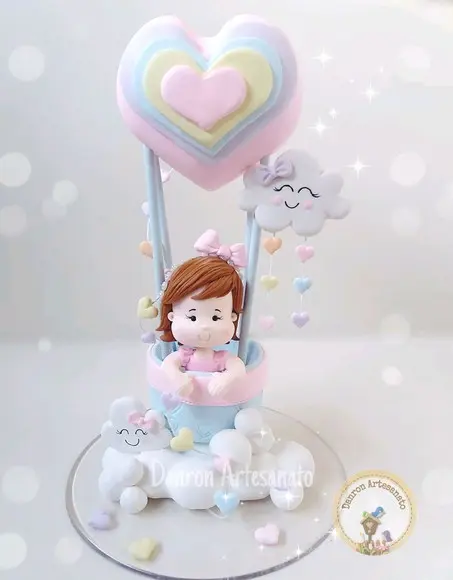 Topo de Bolo Chuva de Amor