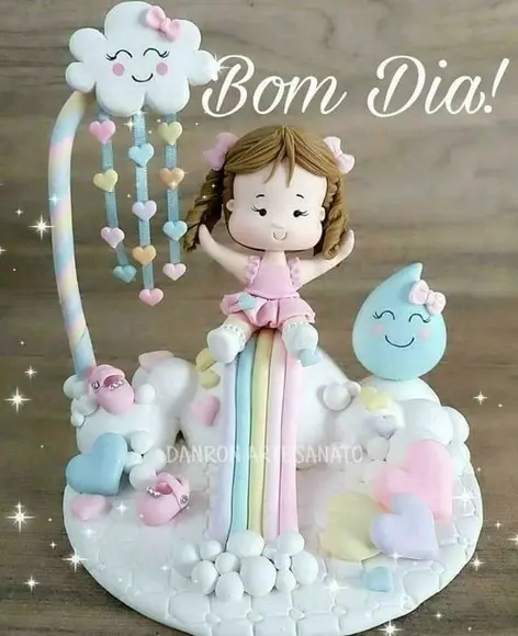Topo de Bolo Chuva de Amor