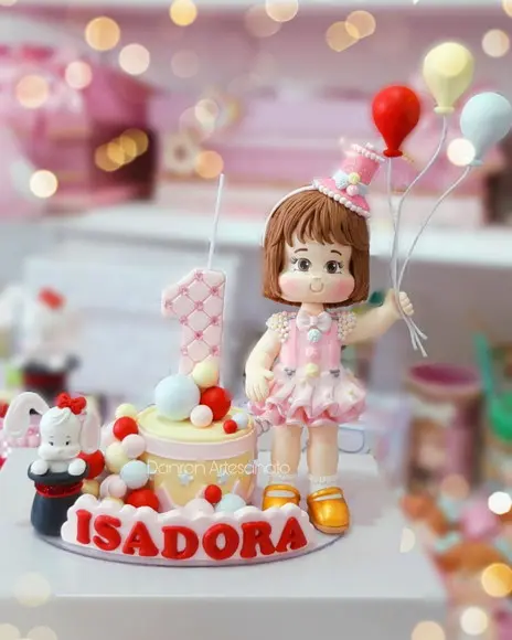 Topo de Bolo Circo Menina