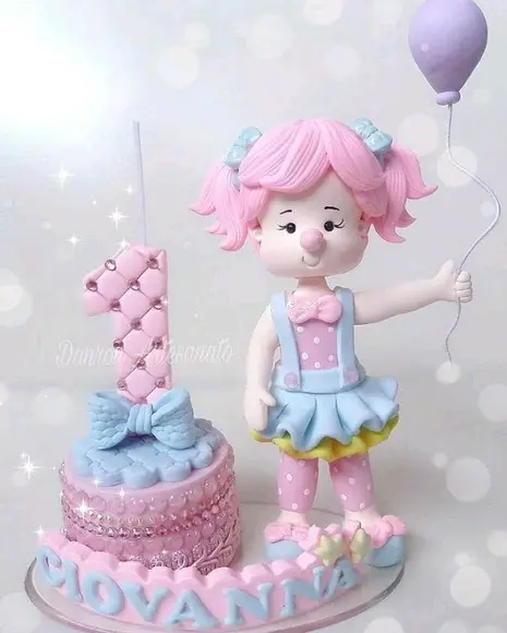 Topo de bolo circo rosa