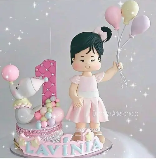 Topo de Bolo Circo Rosa