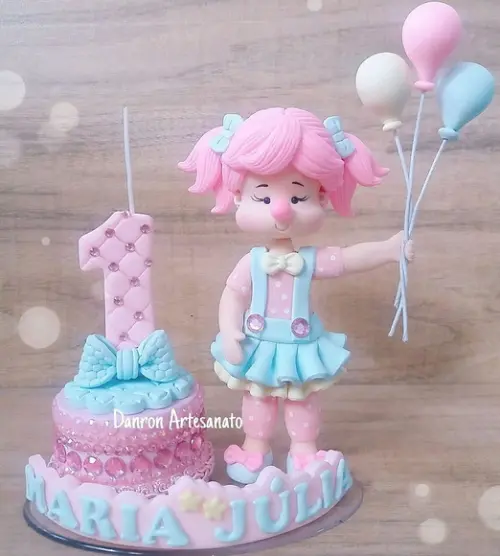 Topo de Bolo Circo Rosa
