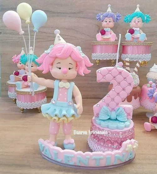 Topo de Bolo Circo Rosa