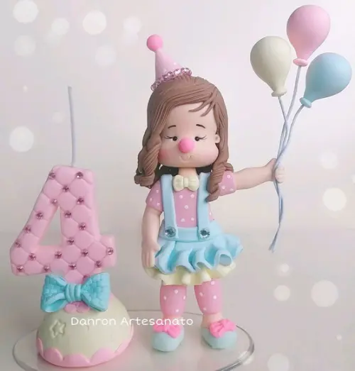 Topo de Bolo Circo Rosa