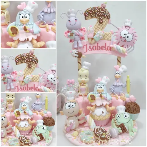 Topo de Bolo Galinha Pintadinha Confeiteira