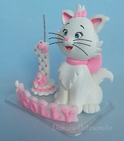 Topo de Bolo Gatinha Marie