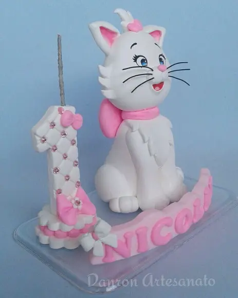 Topo de Bolo Gatinha Marie