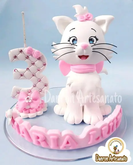 Topo de Bolo Gatinha Marie