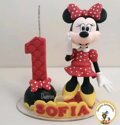 Topo de Bolo Minnie