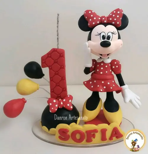 Topo de Bolo Minnie