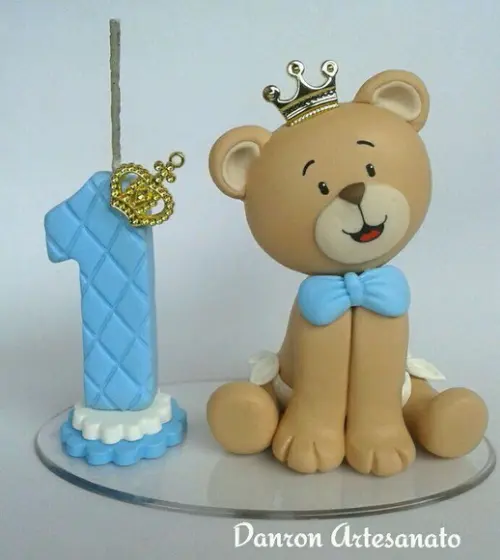 Topo de Bolo Urso Príncipe