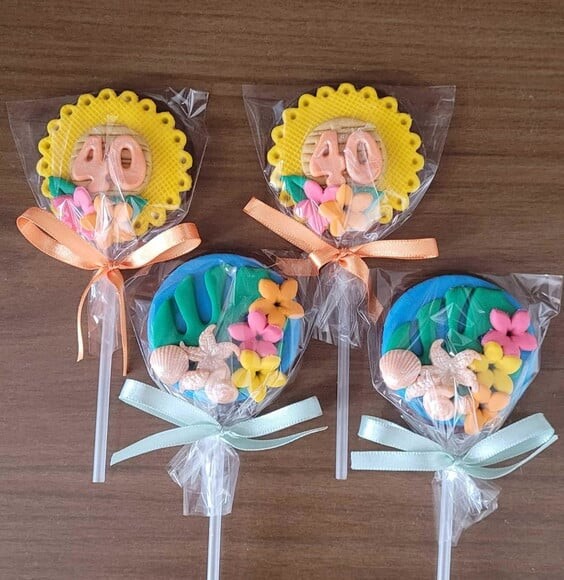 Pirulito de Chocolate - Festa Havaiana