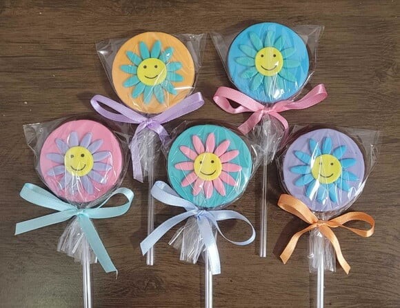 Pirulito de Chocolate - Flores