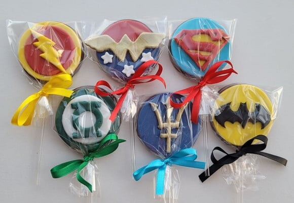 Pirulito de Chocolate - Liga da Justiça Heróis