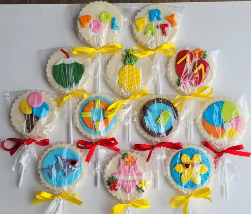 Pirulito de Chocolate Decorado Pool Party