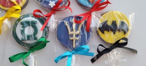 Pirulito de Chocolate - Liga da Justiça Heróis