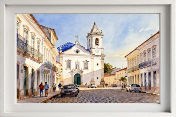 Kit 2 Quadros Aquarela Cidades Históricas - Frete Único 5-6