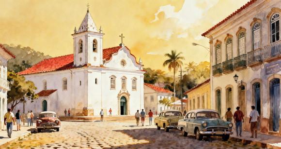 Kit 2 Quadros Aquarela Cidades Históricas - Frete Único 9-10