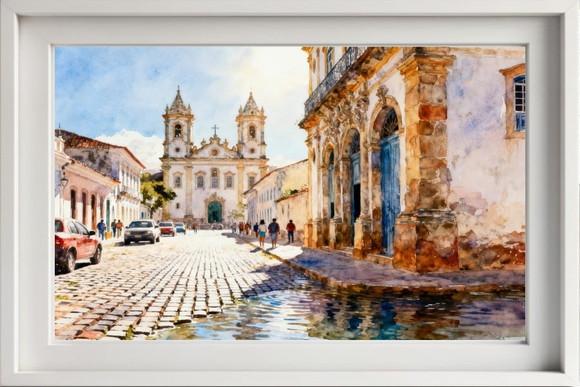 Kit 2 Quadros Aquarela S J D Rei Mg - Frete Único 1-2