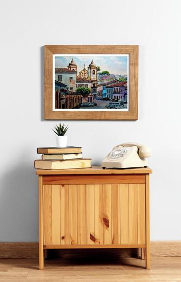 Paisagem de Ouro Preto Aquarela - Decoração Sala, Escrit. 01