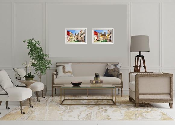 Quadro Paisagem Cidade Histórica Aquarela - Decoração 28