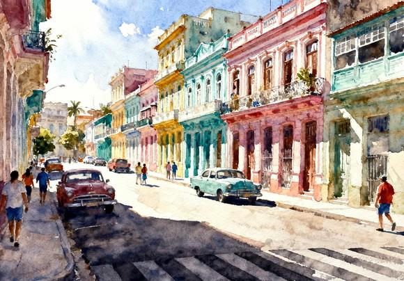 Quadro Paisagem de Olinda Pe Aquarela - Decoração Ol04