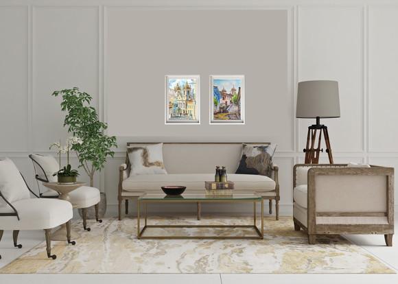 Quadro Paisagem de Salvador Ba Aquarela - Decoração 02