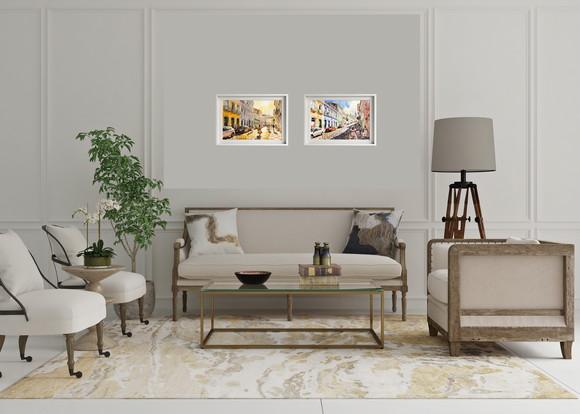 Quadro Paisagem de Salvador Ba Aquarela - Decoração Sa01