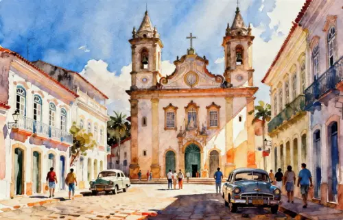 Kit 2 Quadros Aquarela Cidades Históricas - Frete Único 3-4