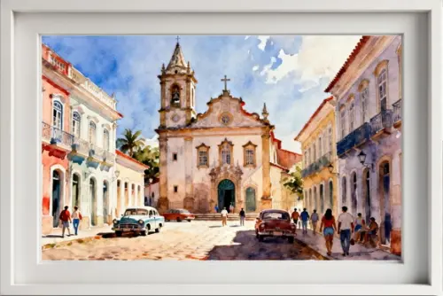 Kit 2 Quadros Aquarela Cidades Históricas - Frete Único 1-2